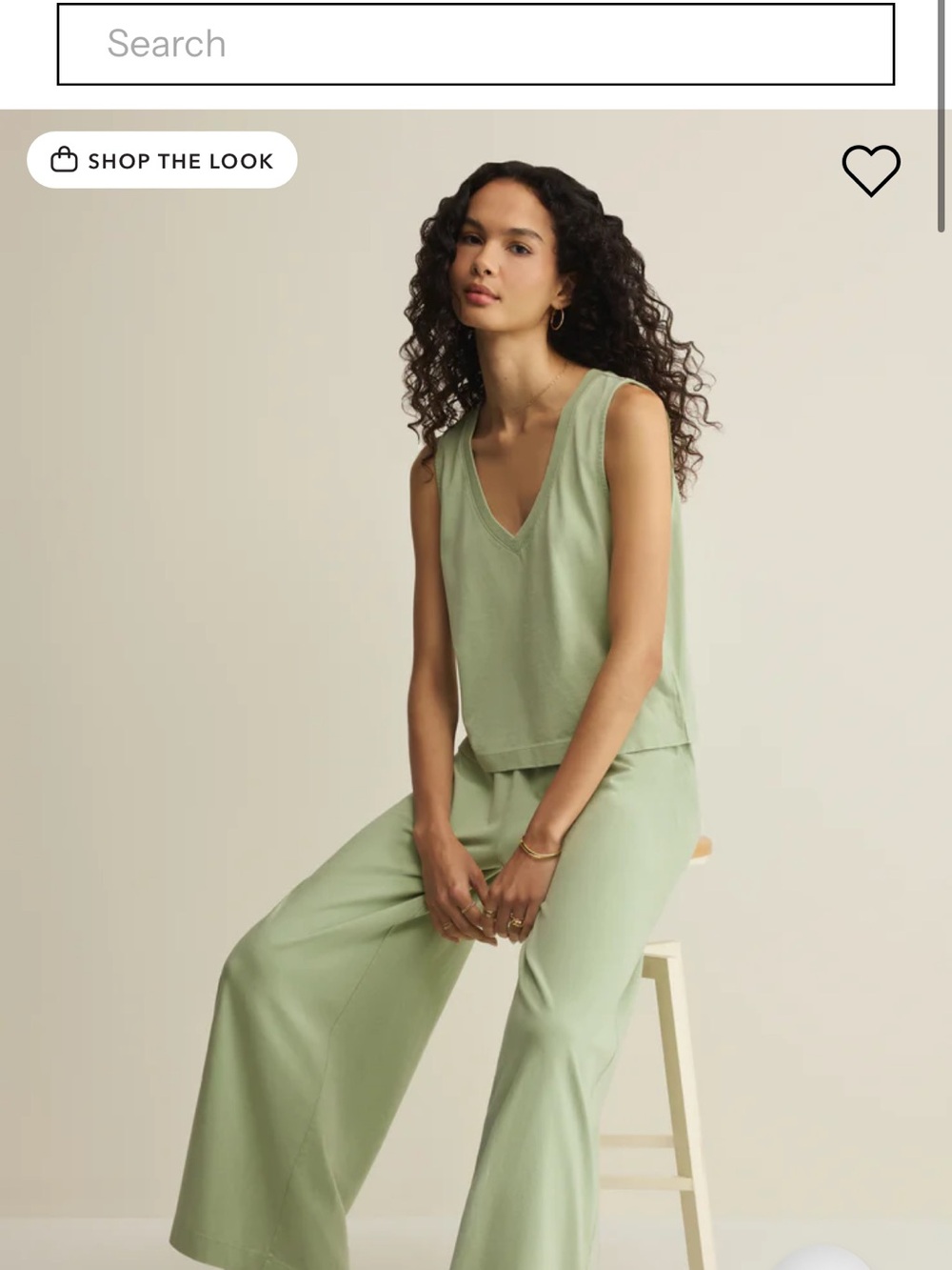 Z SUPPLY Sloan Tank & Scout Pant Set Seafoam Green S/M